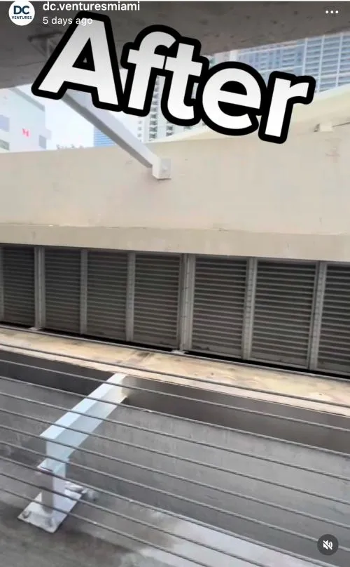 High-rise balcony after washing