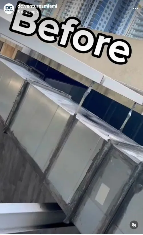 High-rise balcony before washing