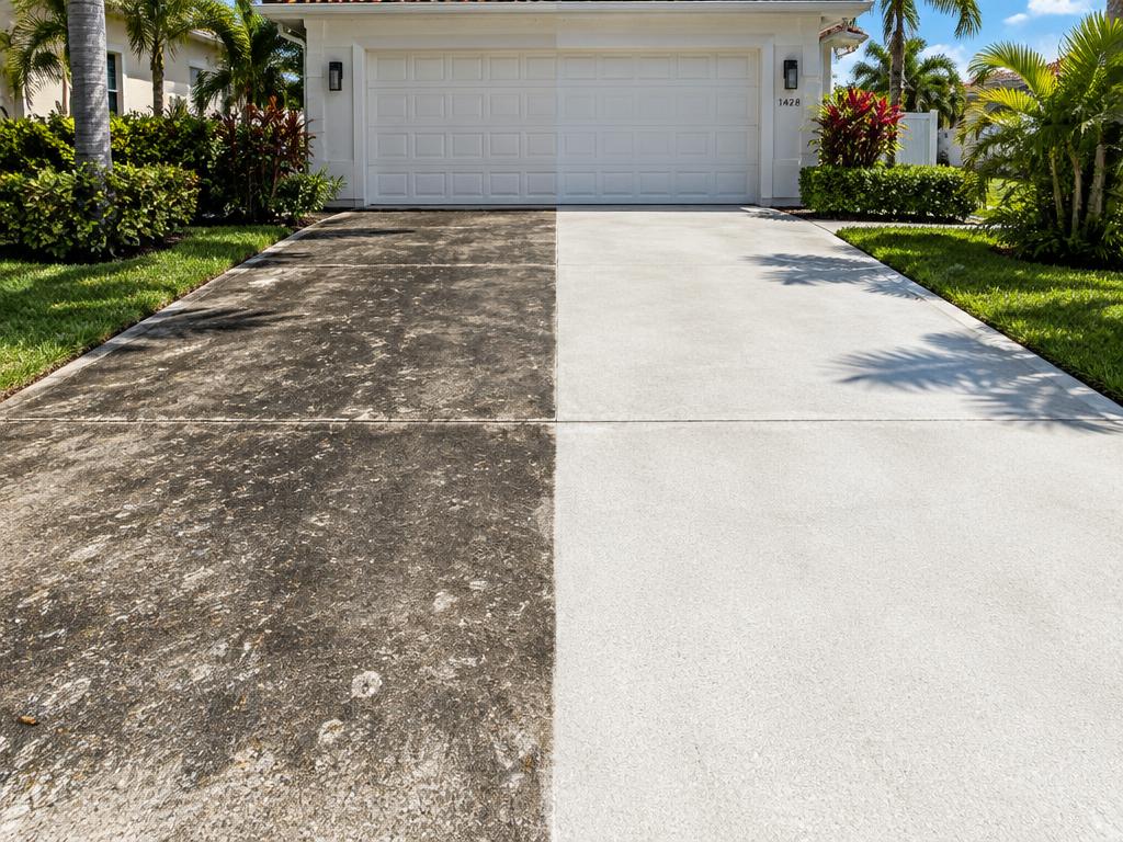 Concrete driveway restoration