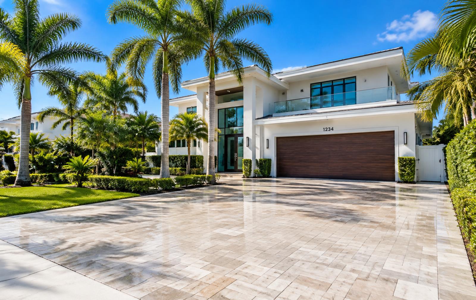 Freshly cleaned Miami home and driveway